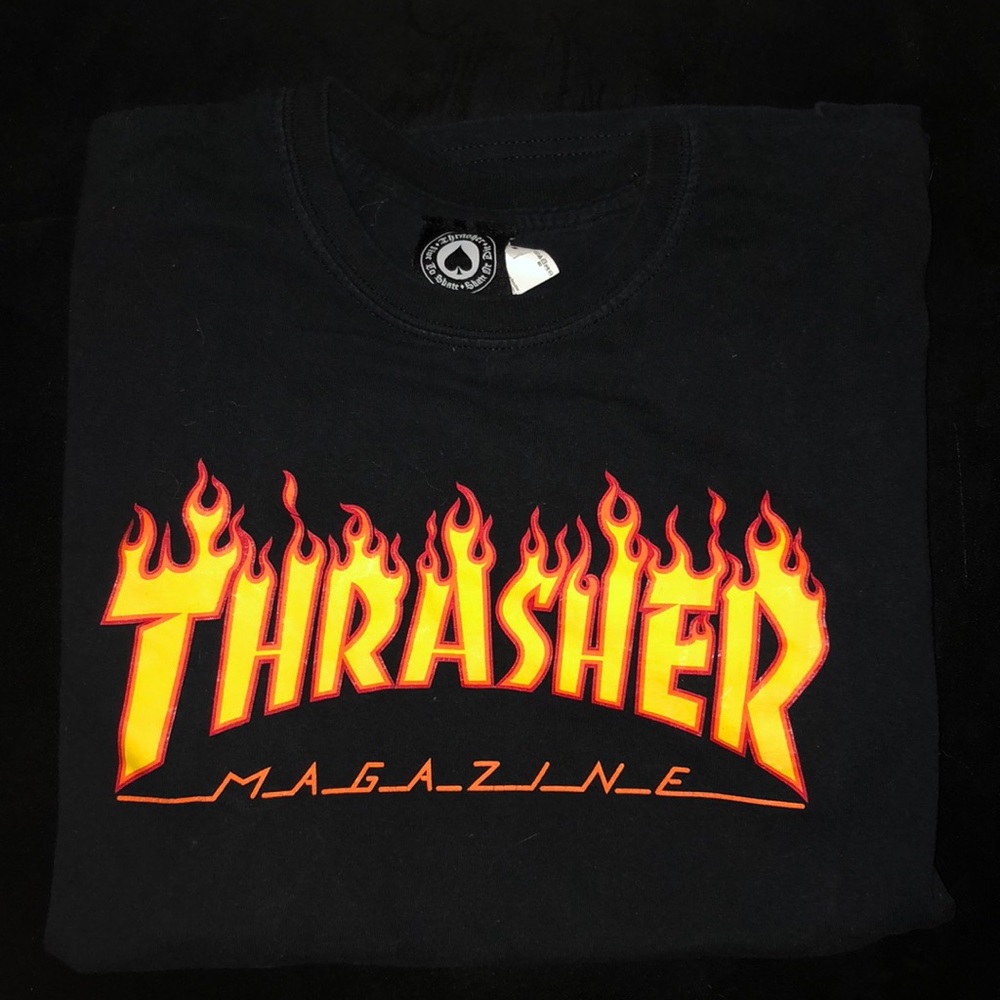 Black Thrasher Flames Tee